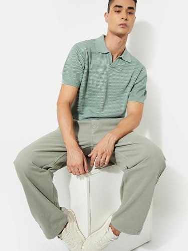 Image of Max Men Cotton URB N Knit Oversized Polo T-Shirt