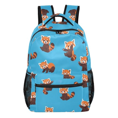 Sac à dos mignon pandas rouges bleus parfait pour voyage et camping