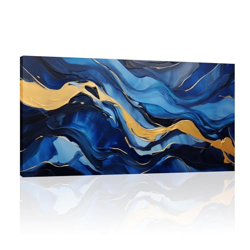 Peinture artistique bleue et dorée pour sublimer l'atmosphère