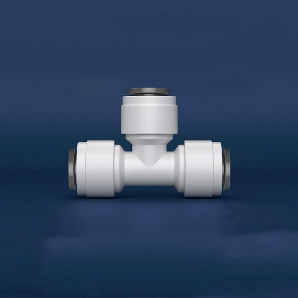Mbmyvrnkjl 6.35Mm-6.35Mm-6.35Mm Fit 1/4" 3/8" Od Tube 90 Degree Elbow Pom Quick Fitting Connector For Aquarium Ro Water Filter Reverse Osmosis System (6.35Mm-6.35Mm-6.35Mm)