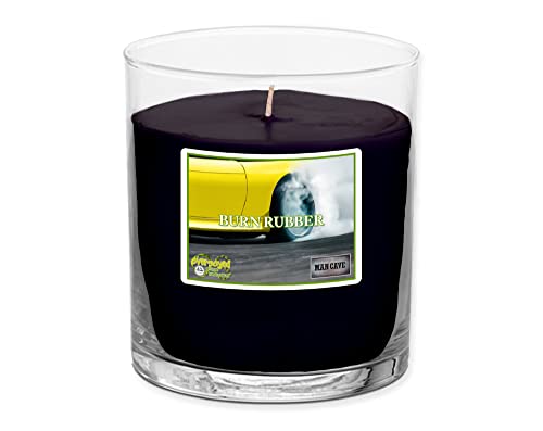 Burn Rubber Man Cave Hand Poured Soy Tumbler Candle -