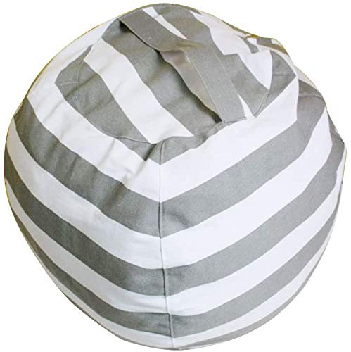 PetHot Extra Large Stuffed Animal Toy Storage Bean Bag Organizer Kids Soft Seat Cover Gray