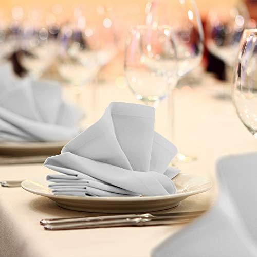 Trade Fountain Cloth Napkins Set of 12 Cotton - 50.8 x 50.8 CM Reusable Napkins - Oversized Cotton Napkins Made of Pure Cotton Fabric - Used as Dinner Napkins (White