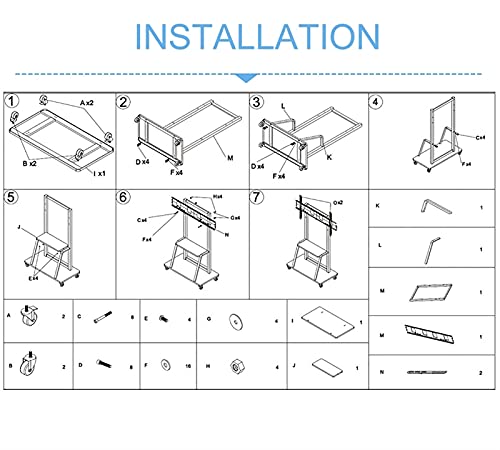 Soporte para TV negro para 50+ pulgadas con ruedas y 2 repisas miniatura 6