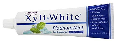 Now Foods Solutions Xyli White Toothpaste Gel With Baking Soda Platinum Mint - 6.4 Oz #TOP3