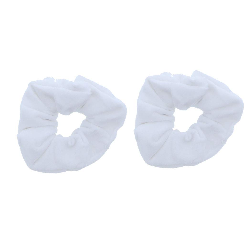 Velvet Scrunchies Ultra Soft - Set of 2 (White)