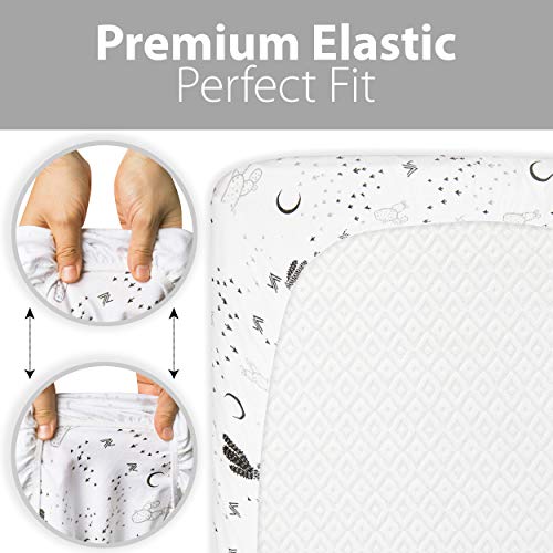 Baby Bassinet Sheets For Boy And Girl (3 Pack) - 100% Natural & Breathable Cotton Sheet Set - Universal Fitted For Oval, Hourglass & Rectangle Bassinet Mattress - Size 32 X 17 X 2 Inches (Grey) #TOP3