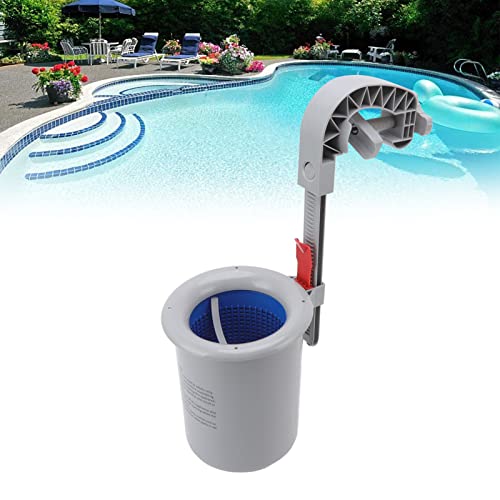 Skimmer di Superficie per Piscina, Pulitore Automatico a Parete in Plastica Grigia, Raccolta Detriti per Filtro Piscina con Contenitore Skimmer Dimensioni 24x15,8cm