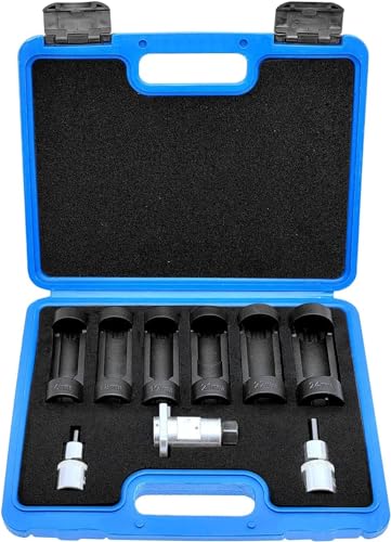 ZKTOOL 9 piezas Juego de Tuercas de Puntal de Suspensión, 16 mm 18 mm 19 mm 21 mm 22 mm 24 mm, con 12 Puntos, Zócalo del Esparcidor del Puntal de Suspensión, Herramienta para Quitar Amortiguadores