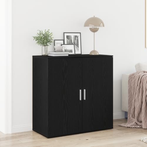 Aparador de roble negro estrecho de 38 cm para solucionar pasillos 2
