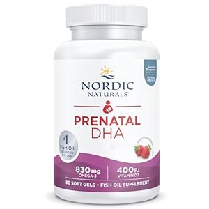 Nordic Naturals, Prenatal DHA, 830mg Omega-3 with EPA and DHA, High Dosage, Strawberry Flavour, 90 Softgels, Lab-Tested, Soy Free, Gluten Free, Non GMO