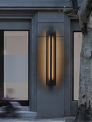 OUPAVOCS 31.5 inch Long Modern Outdoor LED Wall Lights, Black Led Porch Light Wall Mount, 11W Large Exterior Lighting Fixture, 3000K Waterproof Outside Wall Sconce for House, Patio, Yard