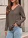AUTOMET Cozy Fall Fashion Outfits for Women 2025 Long Sleeve Tops T Shirts V Neck Casual Top Comfortable Shirt Soft Basic Tees Women Blouses Coffee Grey L