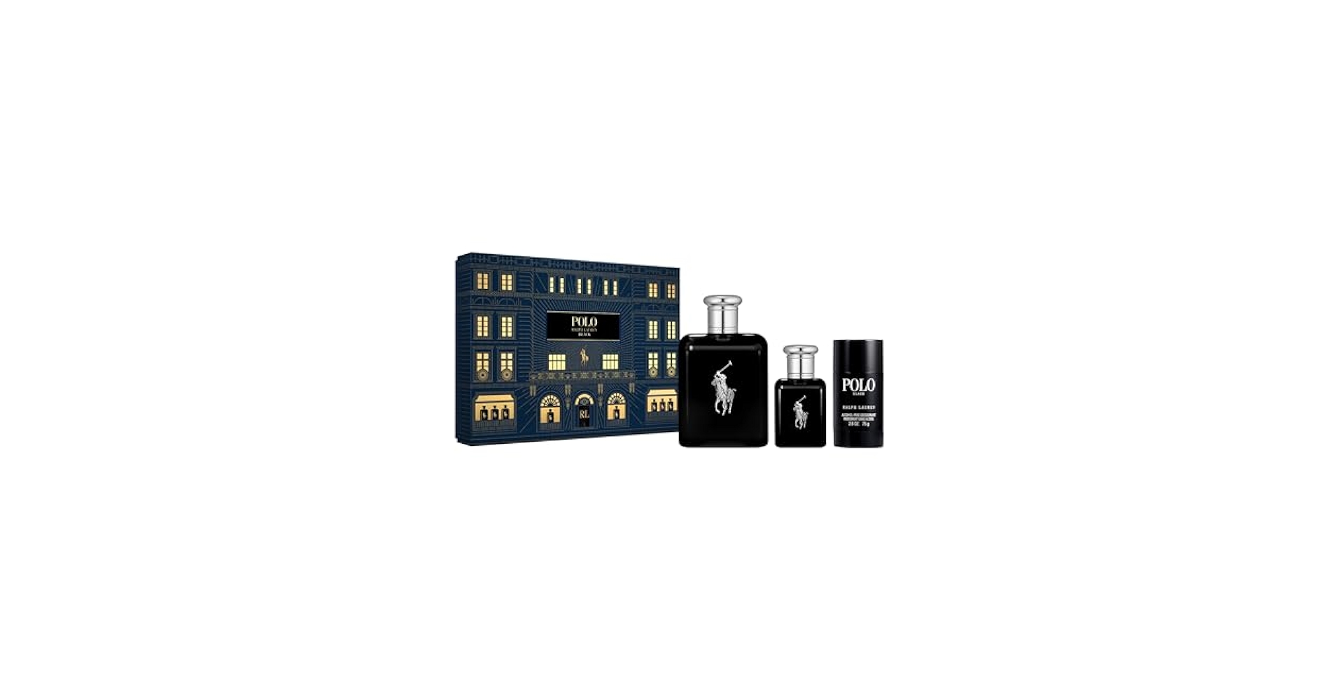ラルフローレン　ポロブラック　オードトワレ&アルコールフリーデオドラントセット Polo Black by Ralph Lauren for Men 2pc Travel Gift Set - 4.2