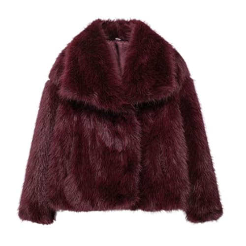 El Mejor Listado de Chaquetas y abrigos para comprar online. 41 Chaqueta de peluche para mujer, chaqueta de piel sintética para mujer, abrigo piel esponjoso, abrigo corto manga larga con solapa, invierno peludo