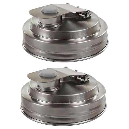 Tapas para tarros de acero inoxidable, tapa a prueba de fugas, 2 utensilios de cocina de acero inoxidable, accesorios para beber, ensaladas, aderezos
