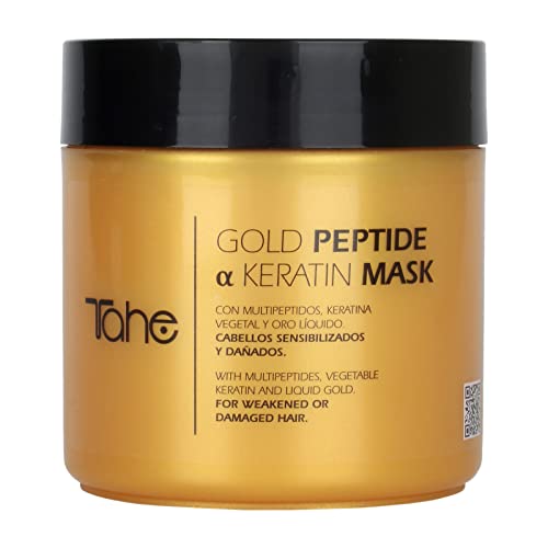 Tahe Gold Peptide α Keratin Mascarilla capilar con Multipéptidos, Queratina Vegetal y Oro líquido, 400 ml
