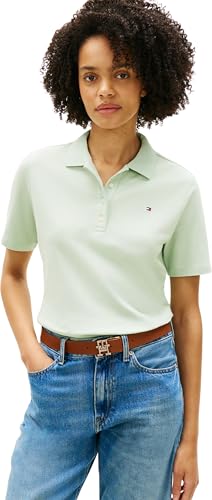Tommy Hilfiger Polo de piqué Reg 1985 SS Ww0Ww43224 para Mujer, Verde, XL