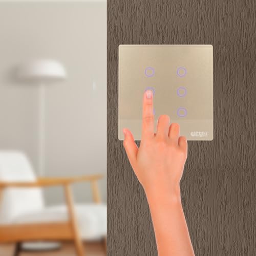 Interruptor inteligente Haiz Touch Screen 6 Botões Compatível com Alexa e Google Home Resistente à Á
