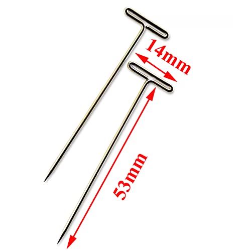 100Pcs Wig T-Pins 2 Inch With Plastic Storage Box Silver Stainless Steel T Pins For Blocking Knitting Sewing Modelling Office Wall Crafts Wig Pins For Foam Head #TOP1