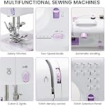 Machine à coudre pour débutants, Mini Machine à coudre avec 12 Emplacements intégrés, machine à coudre pour enfants avec pédale de pied, vitesses élevées, machines à coudre portatives et les passionnés de couture (505)
