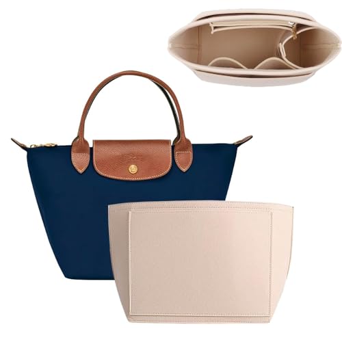 SMART DK Inserção organizadora de bolsa para bolsa Longchamp Le Pliage (bege, G/28 x 17 x 25 cm)