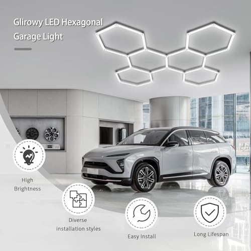 Éclairage hexagonal LED entrepôts et centres commerciaux plafonnier 6 modules