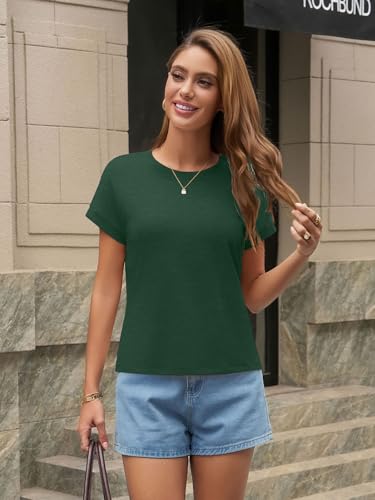 Image of UNCLECAT Womens Crop Tops Loose Fit Cap Short Sleeve Summer Tee