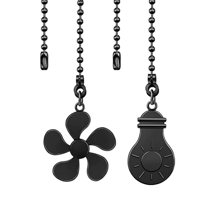 Image of Ceiling Fan Pull Chain Extension, 12 Inches Decorative Fan Pull Chain Pendant Set, Beaded Ball Fan Pull Chain Extender Ornament with Connector, (ORB)