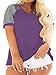 Women Plus Size Tops for Summer 4X Color Block Tunic Tee Shirts Purple 26W