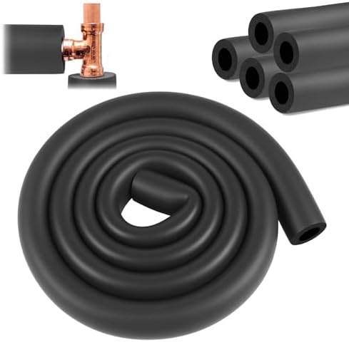 Mbsomnus 2M Coquilla Aislante Ø 16mm Tubo Espuma Aislante Negro Tubos Goma Espuma Aislante Tubo Aire Acondicionado para Aparatos de Fitness Tubos Manipulación Tubo de Calefacción