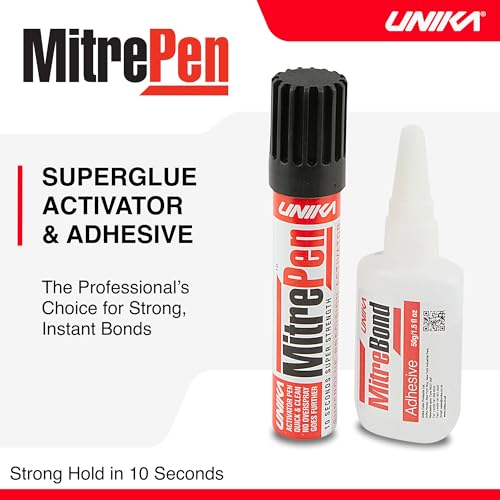 Mitrebond Unika MITREBP01-AZ Industrial Superglue and MitrePen Activator, Multi-Colour, 3.0 cm*24.0 cm*12.0 cm
