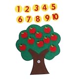 Apfelbaumspiel: mathe-brettspielzeug ist für kleine hände leicht zu greifen und besteht aus sehr sicheren vliesstoffmaterial, mit können. apfelspielzeug