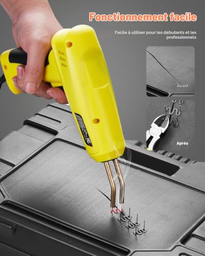 VEVOR Soudure Plastique, 220 W, Pistolet de Soudage Plastique 800 Agrafes et 56 Tiges de Soudage, Kit Réparation Professionnel Pare-chocs Voiture Lumière LED, pour Kayak, Jouets, Fissure en Plastique