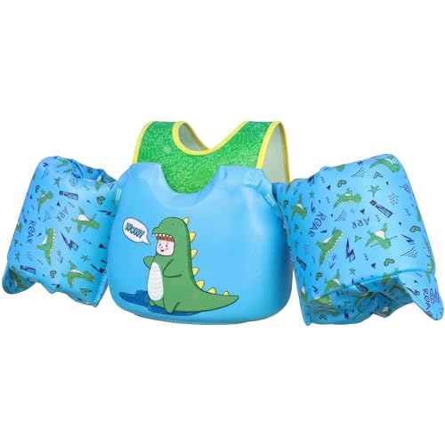 Image of Dark Lightning Toddler Swim Vest for Kids Ages 2-7, Kids Pool Floaties with Arm Wings, USCG Approved Life Jacket for Boys Girls, 33-55 lbs
