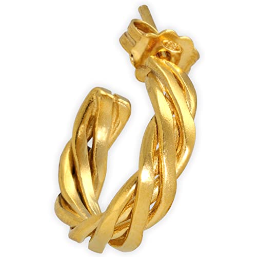 Orecchini in argento sterling placcato oro Huggie a cerchio per uomo Regalo per fidanzato Regalo di compleanno Gioielli da uomo (Placcato oro (L - diametro 17mm))