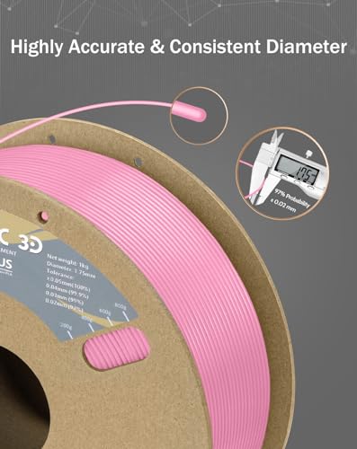 Image of DURAMIC 3D PLA+ Printer Filament 1.75mm PLA Plus Neatly 2Kg Spool(2.2lbs) | PLA Pro Tougher and Stronger, Dimensional Accuracy Probability + /- 0.02mm Pink
