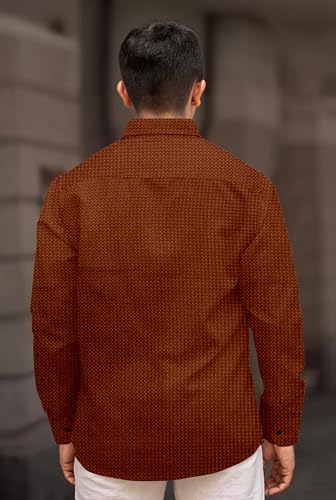 Image of Men's Casual Regular Fit Full Sleeve Collared Shirt, Stylish Fashion Wear