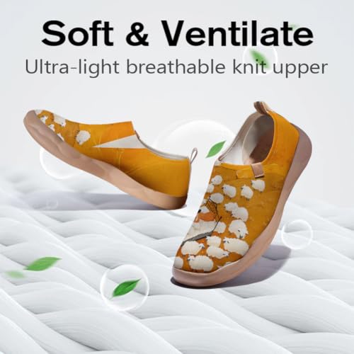 Art Fashion Women Sneaker Slip On Knit Painted Loafers Walking Travel Shoes2