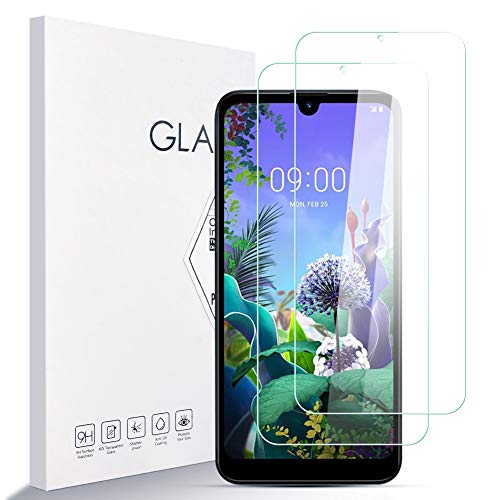LZS Protector de Pantalla para LG Q60 Dureza 9H A Prueba de Rayones Protector de Pantalla de Vidrio Templado [2 Piezas] Borde Redondeado 2.5D, Fácil de Instalar,Soporte de Prensa 3D Cover