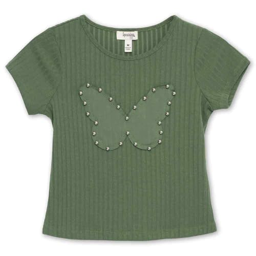 Speechless Girls' Short Sleeve Rib Knit Tee