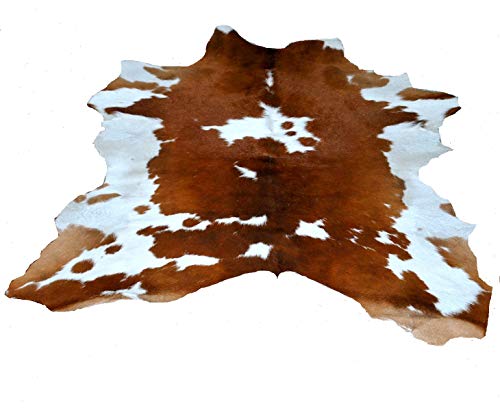 Cowhide Outlet Calf Brown White Calf Hide Skin Rug Leather XX 121