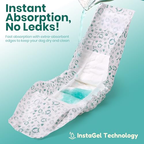 Image of Dog Diapers for Male Dogs: Leakproof, Adjustable, Soft, and Breathable Disposable Diapers for Male Doggie - Perfect for Incontinence, Training, and Travel - 50 Pack Size XL