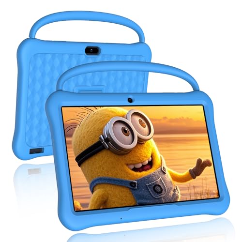 NEWISION 10 inch Kids Tablet, Android 13 Tabletas for Kids 64GB, Large HD IPS Display,iWawa Pre Installed, Parental Control,Educational Games,Toddler Tablets with Case,WiFi,Bluetooth(Blue)