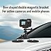 EBGHYS Magnetic Action Camera Mount for Action 5 Pro, Wireless Car Mount with 360 Degree Adjustable Aluminum Alloy Base, Strong Double Magnet Suction for Go 3S 3