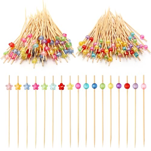 Lot de 200 pique apéritif 12 cm, brochettes en bambou pour cocktail, finger food, fruits, charcuterie, pique nique et fêtes