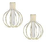 floreros de cristal con flores DISEÑO ELEGANTE: El acabado de cristal con soporte de metal geométrico complementa perfectamente una variedad de acentos decorativos. Hermosa decoración para cocina, sala de estar, oficina, restaurante, mesa de comedor, centro de mesa para bodas.