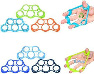Hand Strengthener, Finger Strengthener, (6 Pack) New Material, Finger Resistance Bands, Finger Exerciser Stretcher, Hand Grip Strengthener, Stress Relief, Increase Strength, Great For Rock Climbing.