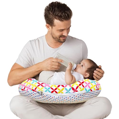 Image of VParents Multipurpose Baby Feeding Nursing Cum Maternity Pillow for New Born Cotton, Recommended for Maternity, Nursing, Medical Mite (Flower) 110496