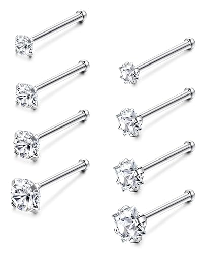 Image of Jstyle 22G Stainless Steel Nose Rings Studs Piercing Body Jewelry 1.5mm 2mm 2.5mm 3mm